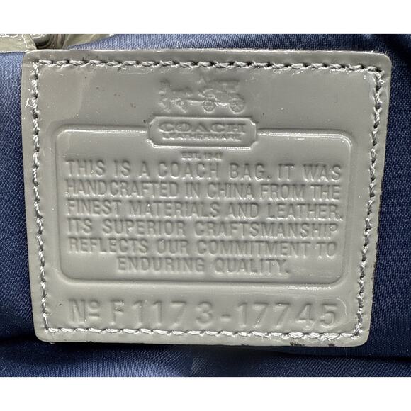 Coach Women's Madison Leather Marielle Drawstring 2 Strap Glossy Gray‎ Tote Bag - Picture 3 of 11